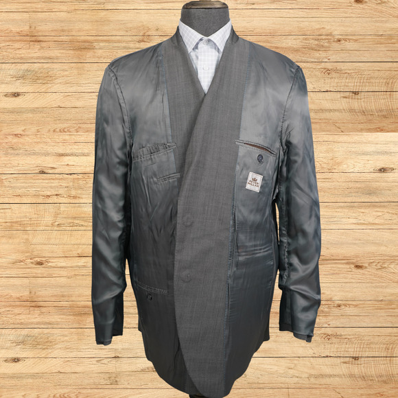 Peter Millar Sport Coat Mens 46T Gray Wool Union Made 2 Button Suit Jacket - Picture 5 of 8